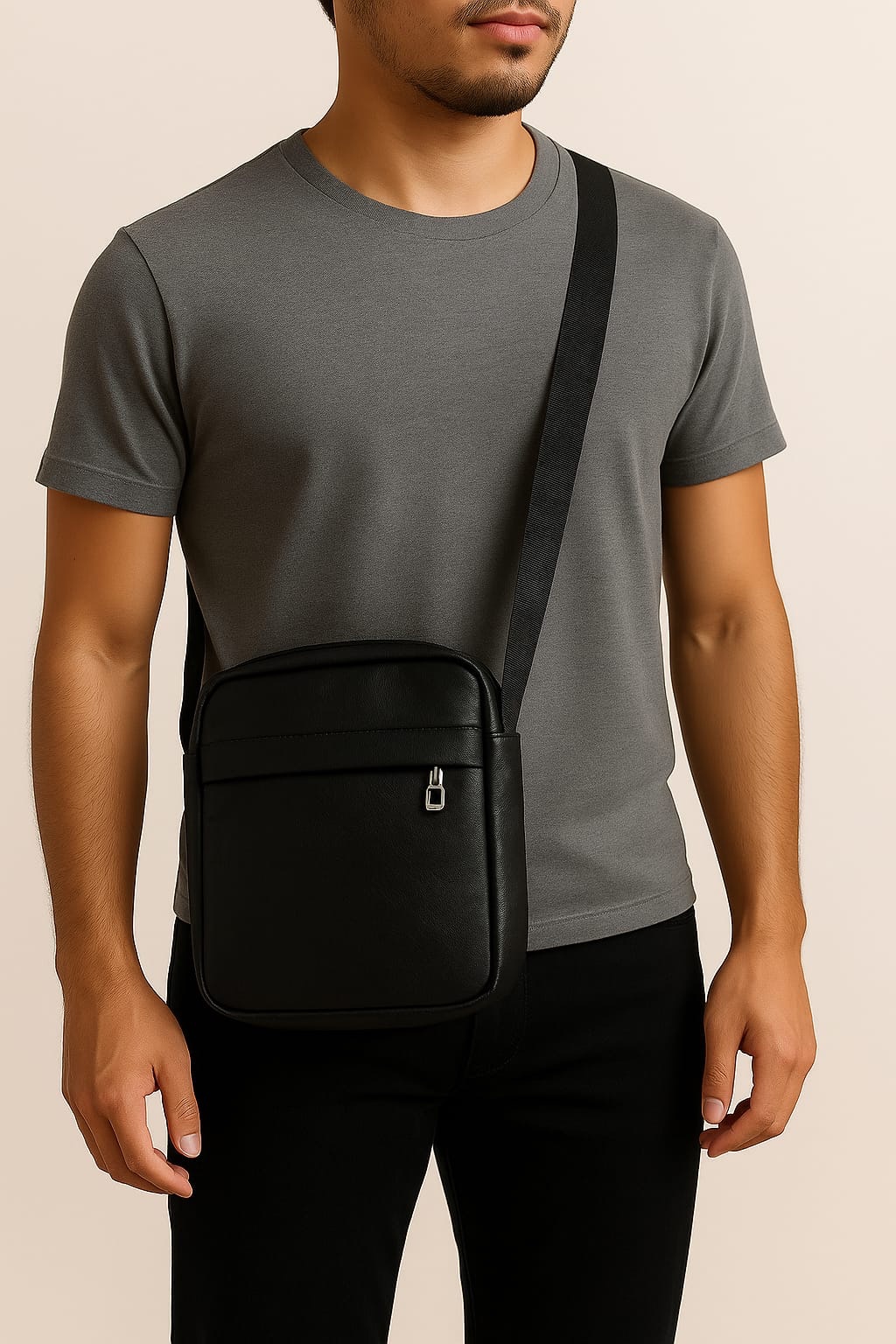 Men’s Crossbody Sling Bag – Stylish & Practical Black for 1 KD in Kuwait