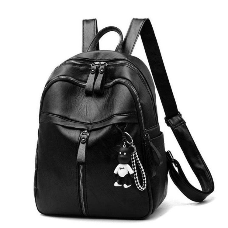 Trendy Stylish Black Leather Backpack for 1 KD in Kuwait