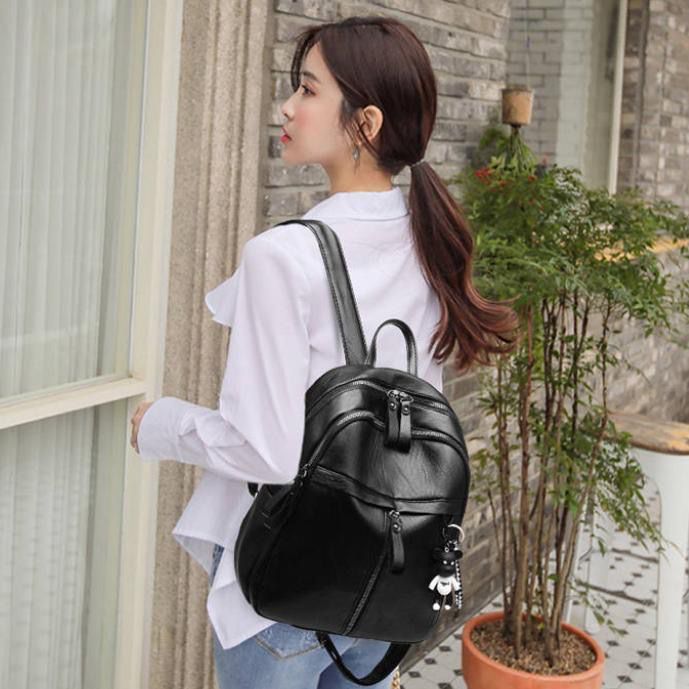 Modern Stylish Black Leather Backpack for 1 KD in Kuwait