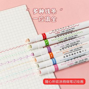 12 Pcs Decorative Line Highlighter Pens