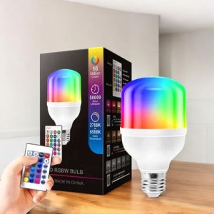 RGB LED Smart Bulb with Remote Control – Multicolor Lightin