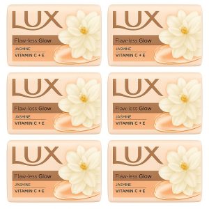 LUX Flaw-less Glow Jasmine Soap – Pack of 6 (100g Each)