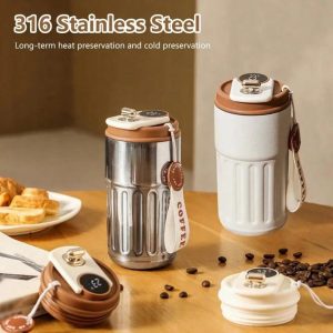 316 Stainless Steel Thermal Coffee Mug with Temperature Display