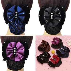 3 Pcs Elegant Bow Hair Bun Cover Clips