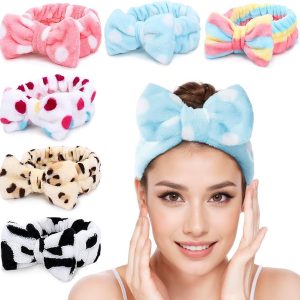 2 Pcs Plush Bow Knot Headbands