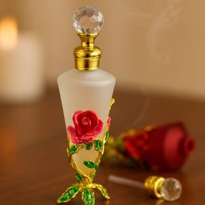 Decorative Rose Perfume Oil Bottle ? Crystal Top