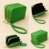 Women’s Triple Zipper Wallet with Wrist Strap Green for 1 KD in Kuwait