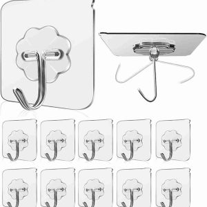 Strong Glue Wall Hooks – 12 Pcs