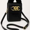 Luxury Black Crossbody Mini Bag with Faux Fur Handle & Gold Chain for 1 KD in Kuwait