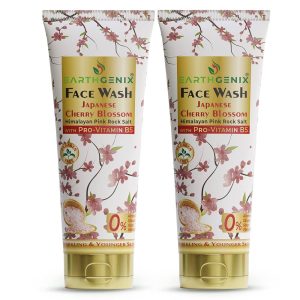 Earthgenix Face Wash – Japanese Cherry Blossom with Himalayan Pink Rock Salt & Pro-Vitamin B5 (100ml x 2 pcs)