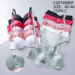 Lace Detail Padded Bra & Panty Set – CGFT4900#