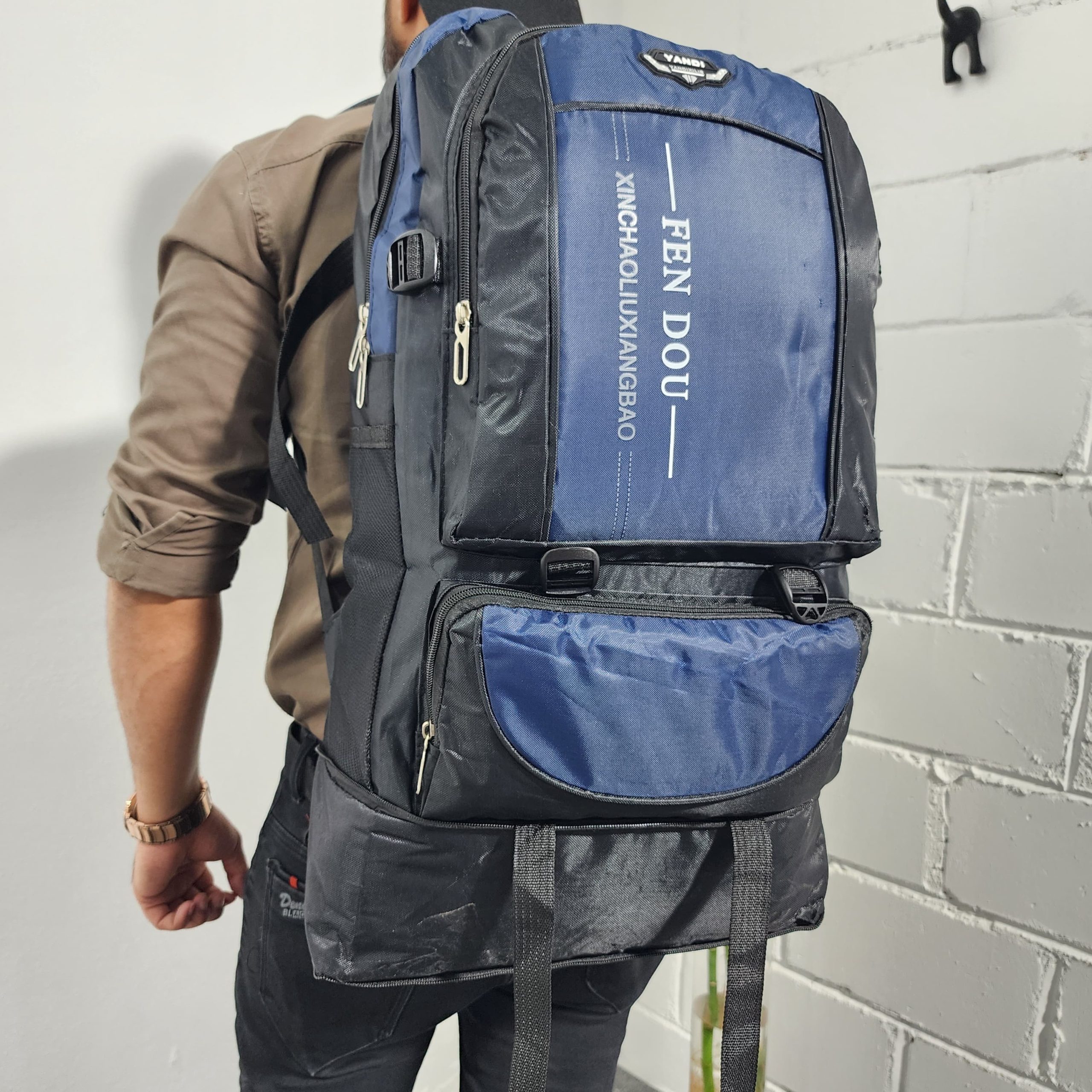 FEN DOU Large Capacity Backpack – Durable Travel Bag Blue for 1 KD in Kuwait