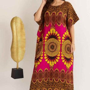 Women’s Printed Kaftan Dress – African Inspired Maxi