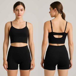 Women’s Seamless Crop Top & High-Waist Shorts Set