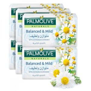 Palmolive Naturals Balanced & Mild Soap with Chamomile & Vitamin E – Pack of 6