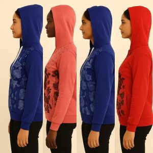 Women’s Floral Print Zip-Up Hoodie