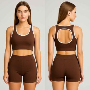 Women’s Ribbed Sports Bra & Shorts Activewear Set