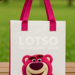 Cartoon Bear Printed Canvas Tote Bag