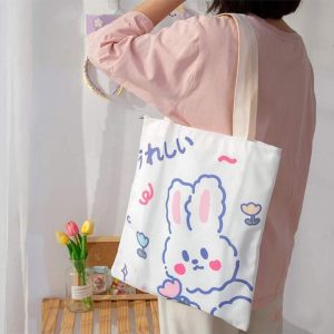 Cute Bunny Canvas Tote Bag