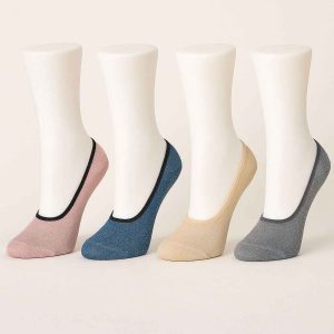 4 Pairs Neutral Shades Invisible Liner Socks