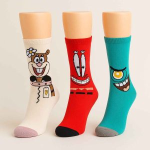 3 Pairs Cartoon Character Crew Socks