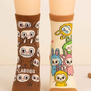 2 Pairs Cartoon Labobo Bunny Crew Socks