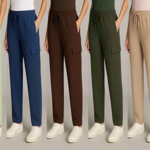 Ribbed Cargo Lounge Pants – Soft Stretch Comfort
