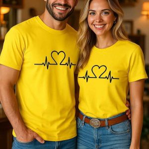 Heartbeat Love Couple T-Shirt