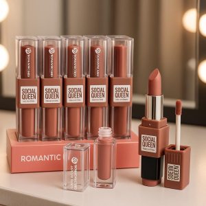 3 Pieces ROMANTIC MAY X New Color 2-in-1 Lipstick & Lip Gloss