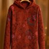 Get Floral Print Fleece Hoodie For 1KD in Kuwait