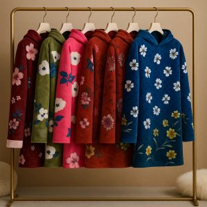 Buy Luxury Floral Fleece Winter Hoodie For 1KD in Kuwait