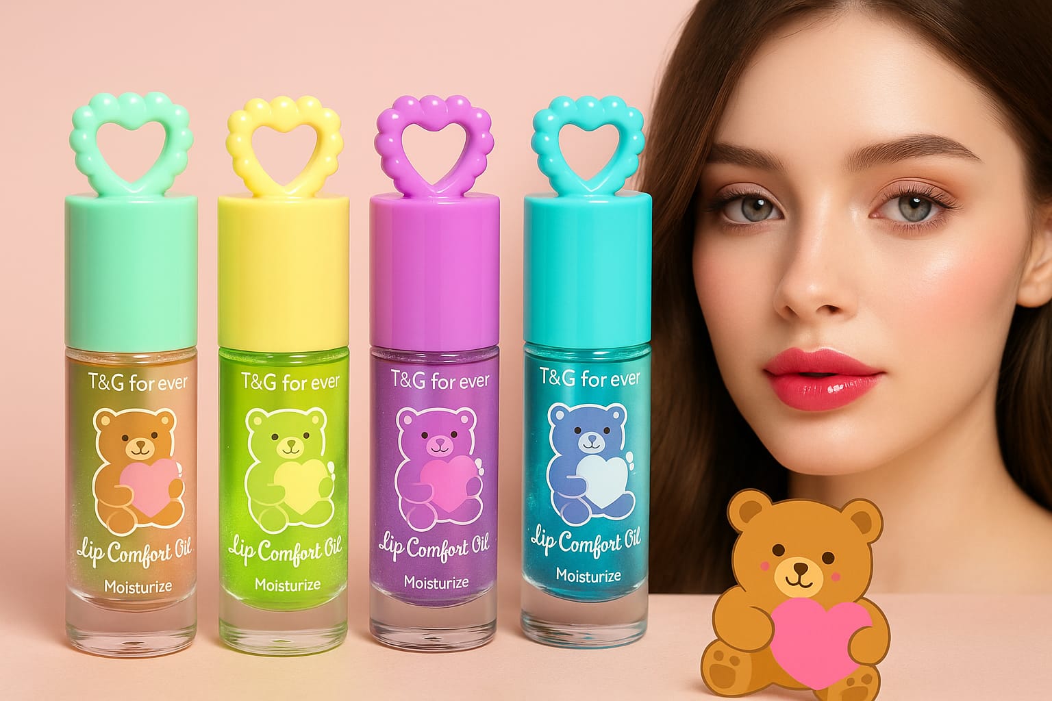 4 PCS Forever Teddy Lip Comfort Oil Buy 4 Pcs Forever Teddy Lip Comfort Oil For 1KD in Kuwait