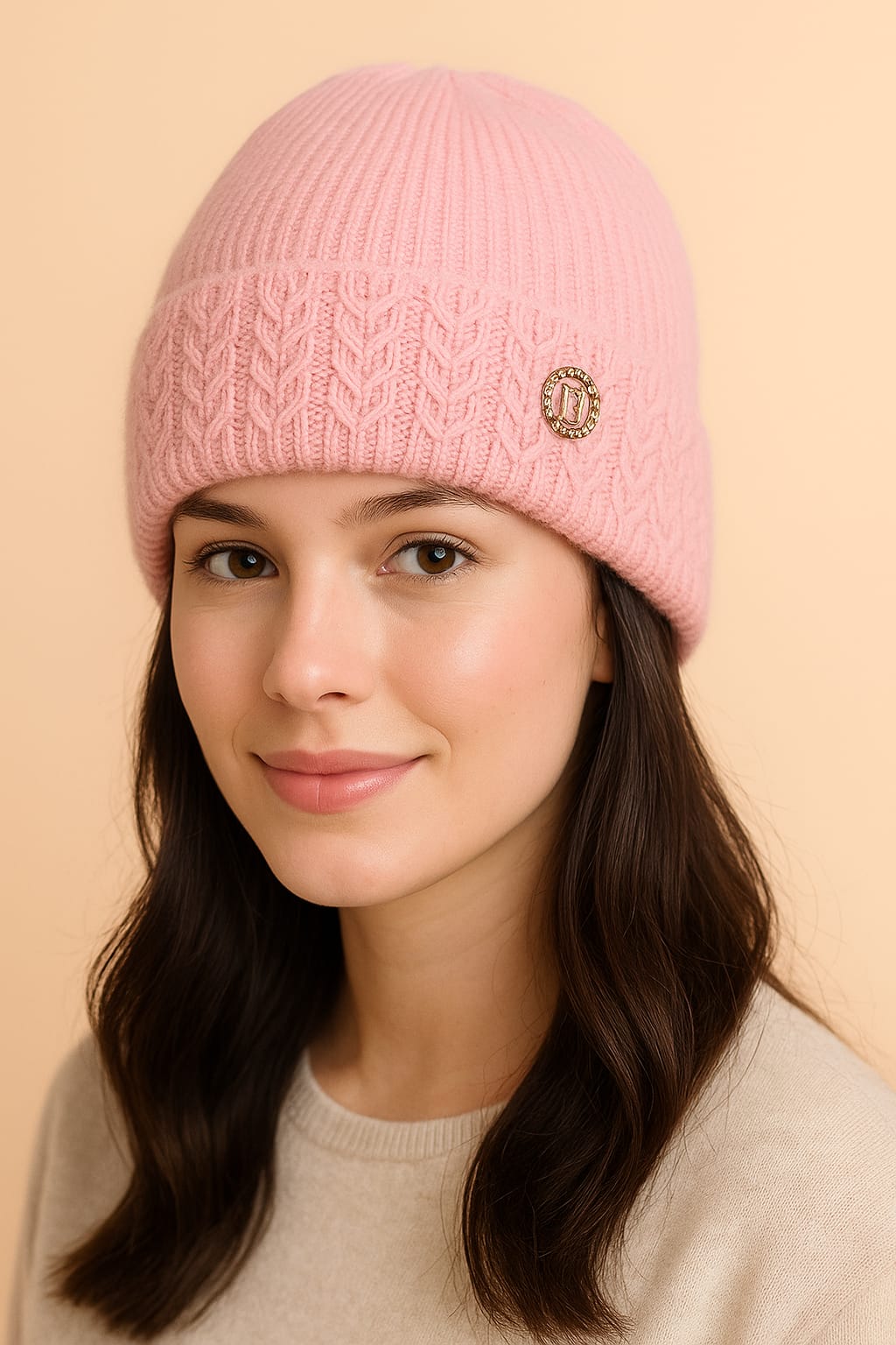 Purchase Gold Emblem Knit Beanie For 1KD in Kuwait