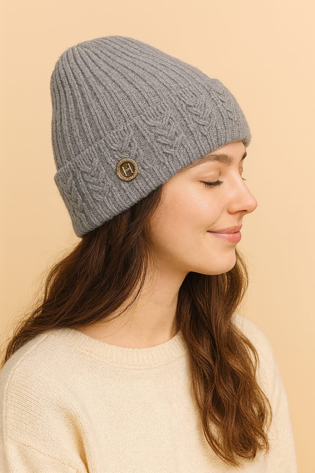 Order Winter Beanie with Gold Emblem For 1KD in Kuwait