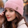 Shop Knit Beanie Hat with Emblem For 1KD in Kuwait
