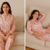 Luxury Satin Floral Night Suit Set Shop Luxury Floral Night Suit Set For 1KD in Kuwait