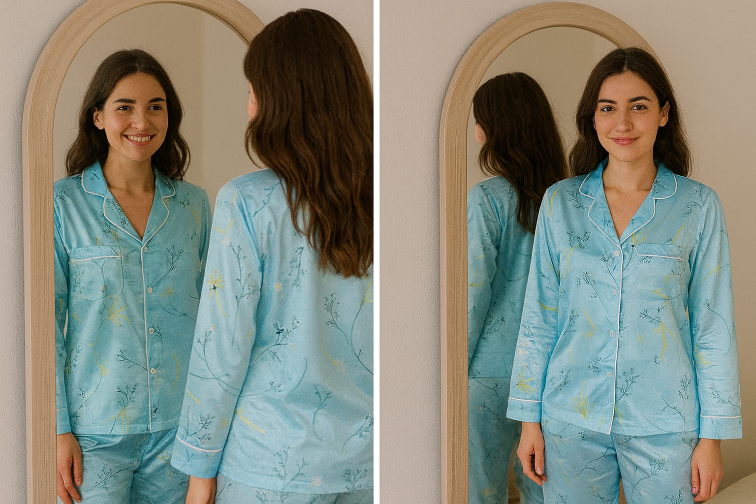 Luxury Satin Floral Night Suit Set Purchase Luxury Satin Pajama Suit For 1KD in Kuwait