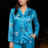 Luxury Satin Floral Night Suit Set Buy Floral Satin Night Suit Set For 1KD in Kuwait