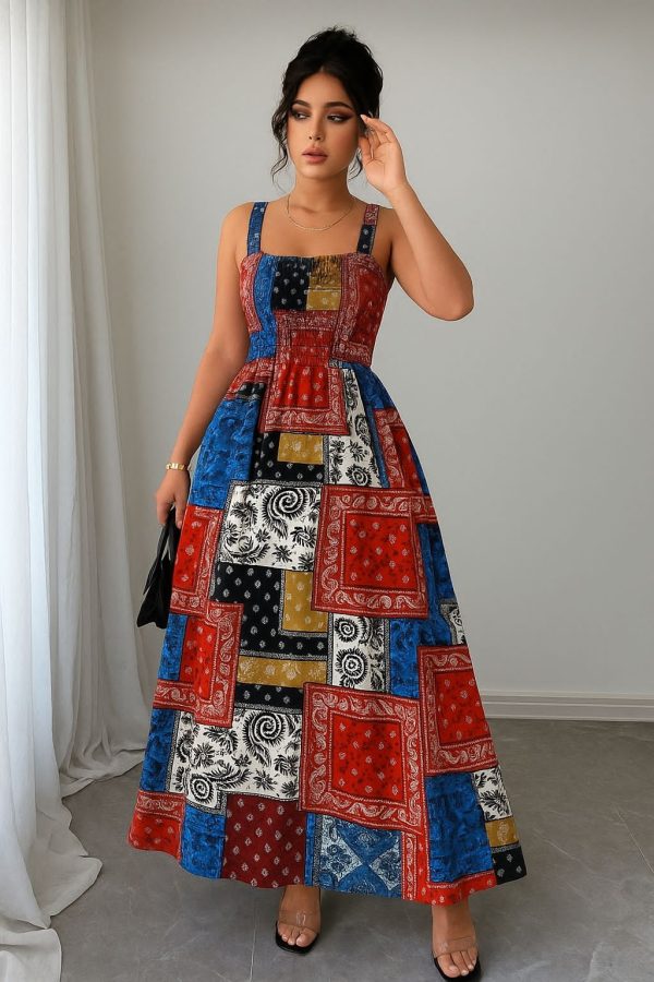boho patchwork maxi dress VTG 1970s Patchwork Maxi Dress Size Medium – High Class Hillbilly main image 0