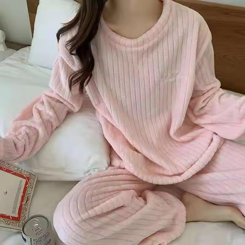 Ultra Soft Plush Winter Pajama Set Order Baby Pink Winter Pajama Set Online For 1KD in Kuwait