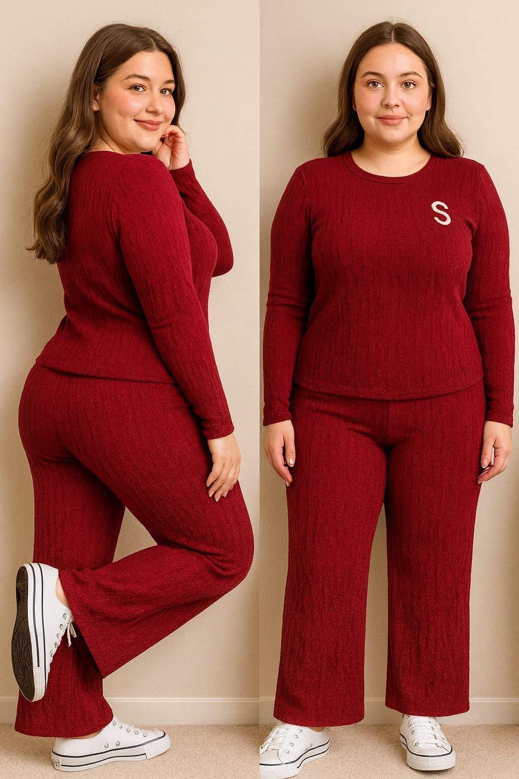 Order Maroon Ribbed 2-Piece Suit For 1KD in Kuwait