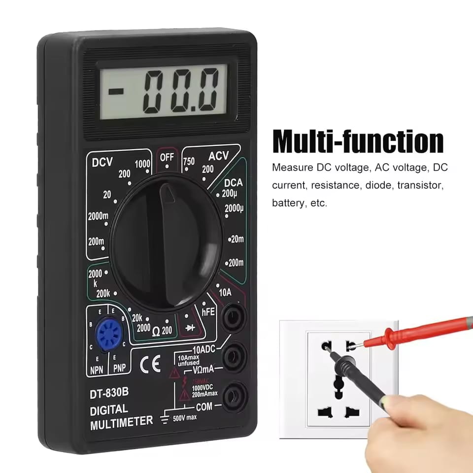 DT-830B Digital Multimeter – Multi-Function AC/DC Voltage, Current, Resistance Tester Buy DT-830B Digital Multimeter Tester For 1KD in Kuwait
