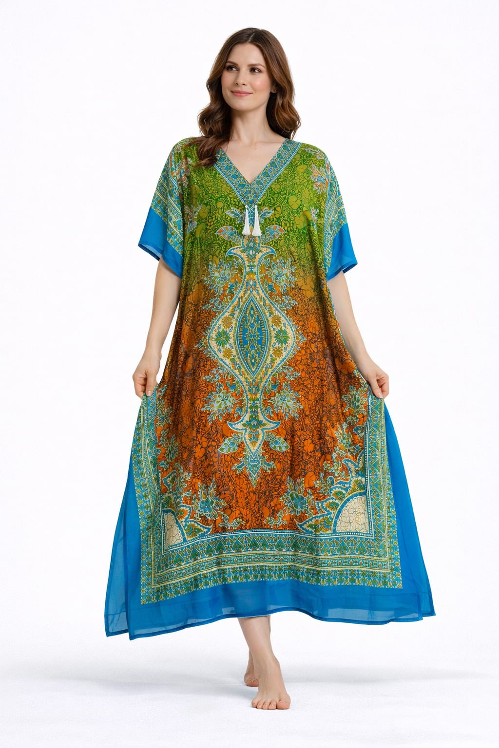 Printed Kaftan Dress – 2 Pieces Set Order 2 Pieces Printed Kaftan Online For 1KD in Kuwait