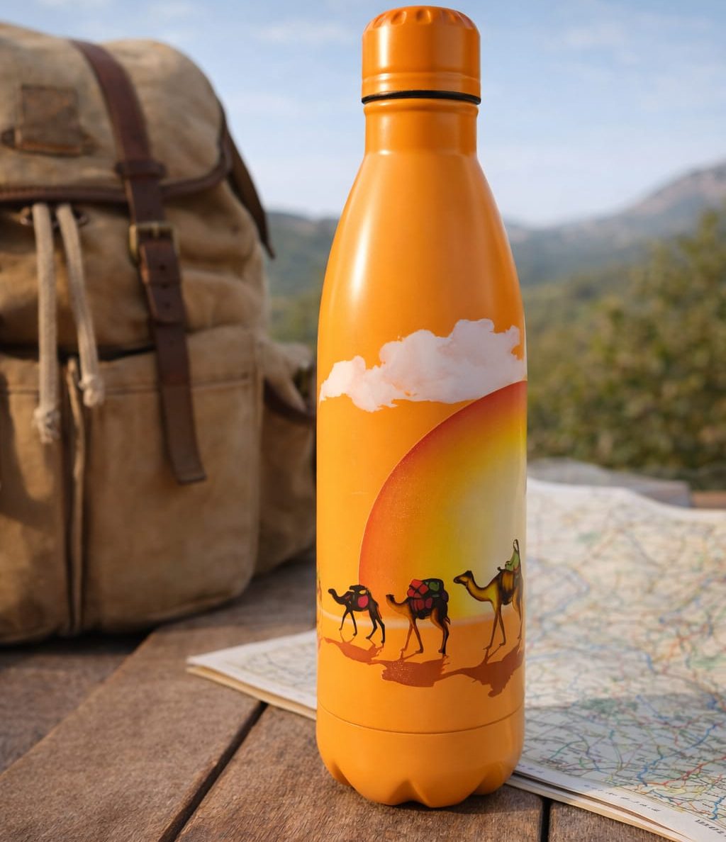 Get Beige Stainless Steel Water Bottle For 1KD in Kuwait