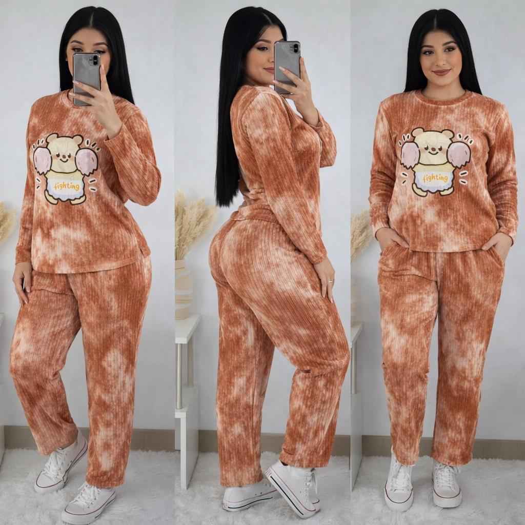 Get Cute Bear Tie-Dye Pajama Set For 1KD in Kuwait