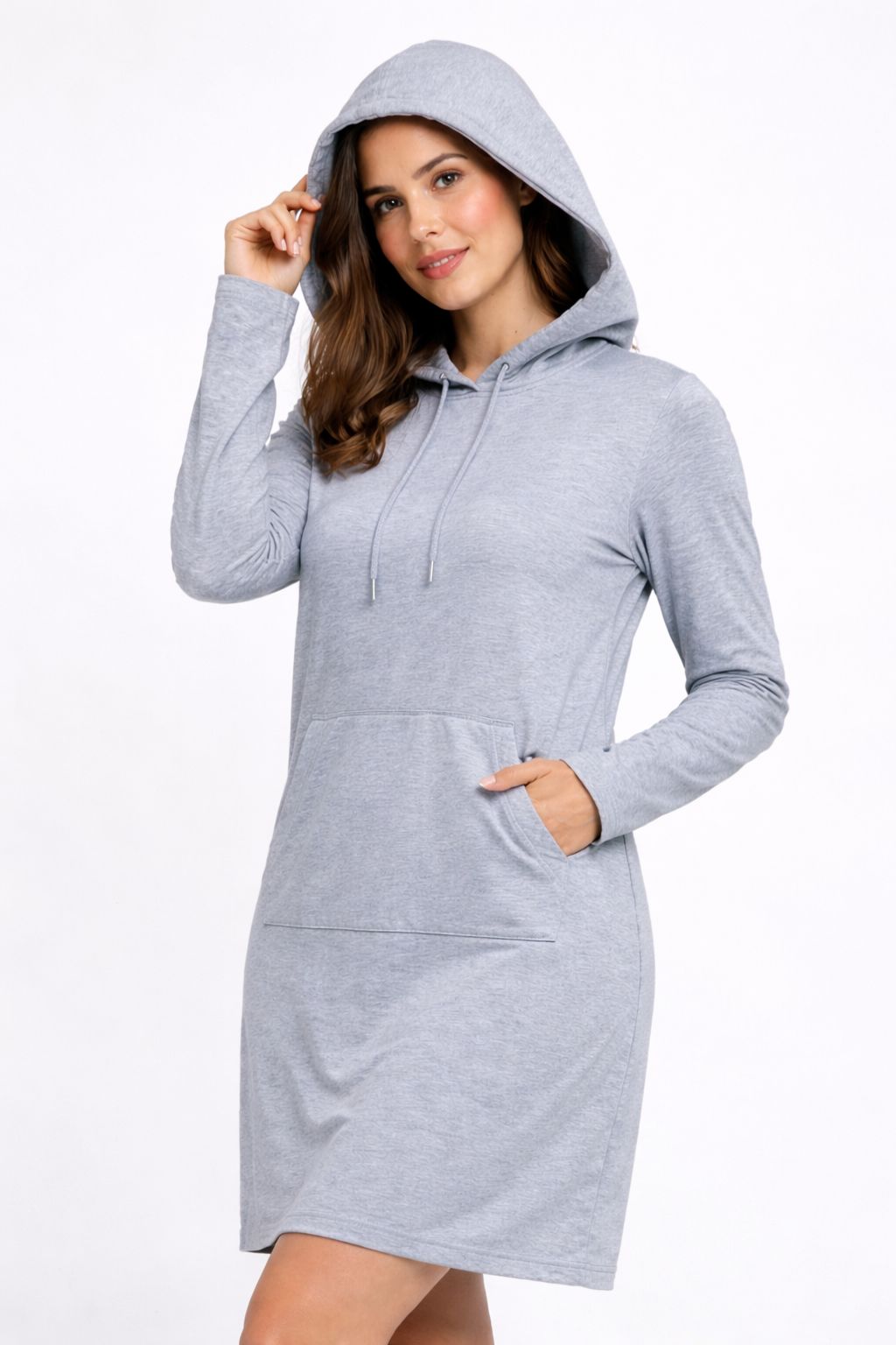 Women’s Classic Hoodie Dress – Premium Winter Wear Order Women's Grey Classic Hoodie Dress For 1KD in Kuwait