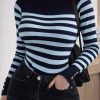 Order Blue Black Ribbed Striped Sweater For 1KD in Kuwait