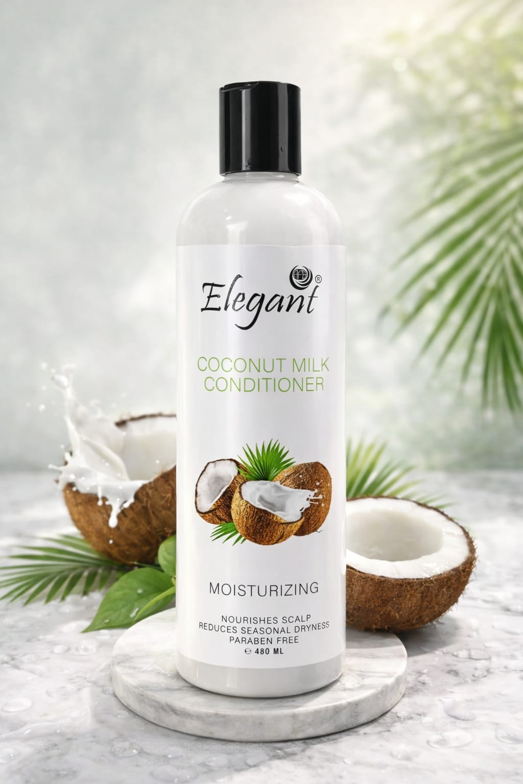 Elegant Coconut Milk Moisturizing Conditioner (480 ml) Buy Elegant Coconut Milk Conditioner Online For 1KD in Kuwait