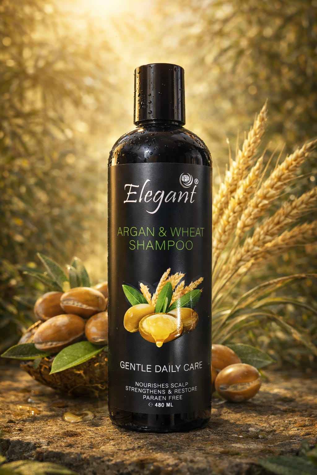 Elegant Gentle Daily Shampoo (480 ml) Buy Elegant Argan Oil Wheat Shampoo For 1KD in Kuwait