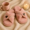 Order Baby Pink Plush Home Slippers For 1KD in Kuwait